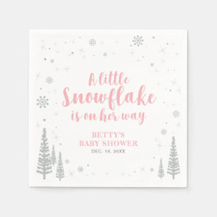 Vinterundrets snö baby shower pappersservett
