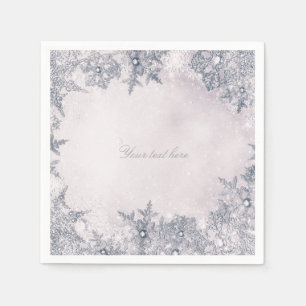 Vinterundrets snöflingor Blå Vit Elegant Pappersservett