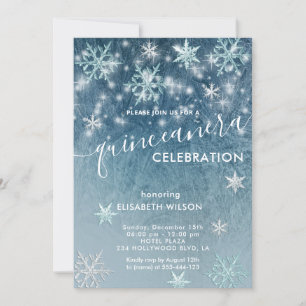 Vinterundrets snöflingor Quinceañera Inbjudningar