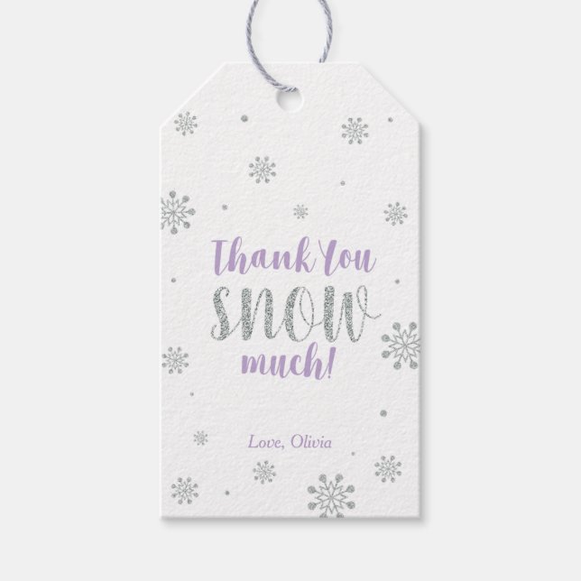 Vinterundrets tack snö mycket Förmån märka Presentetikett (Framsidan)