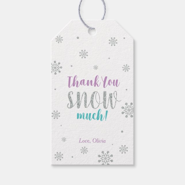 Vinterundrets tack snö mycket Förmånstag Presentetikett (Framsidan)