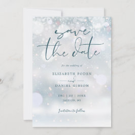 Vintervacker fotobild Snöllig bröllopsfest Spara Datumet