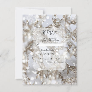Vintervackerland Isglitter Bröllop RSVP Inbjudningar