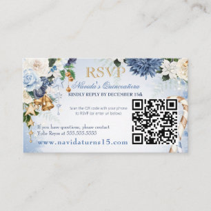 Vintervackerland Ljusblå Quinceanera RSVP Tilläggskort