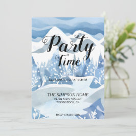 Vintervackra akvarellinbjudan inbjudningar