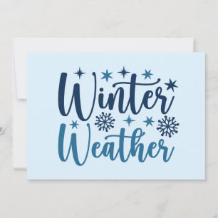 Vinterväder - Snöig Helgtypografi Kort