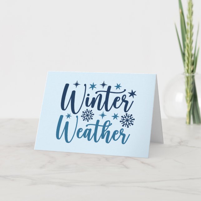 Vinterväder - Snöig typografi för högtider Kort (Framsida)