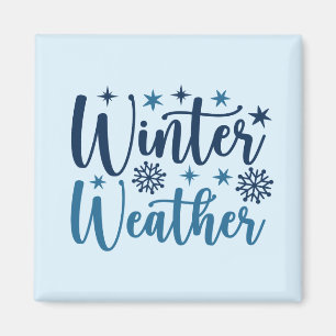 Vinterväder - snötypografi för Helgdag Magnet