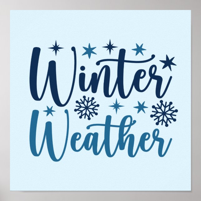 Vinterväder - snötypografi för Helgdag Poster (Framsidan)