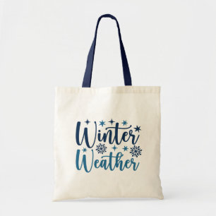 Vinterväder - snötypografi för Helgdag Tygkasse