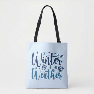 Vinterväder - snötypografi för Helgdag Tygkasse