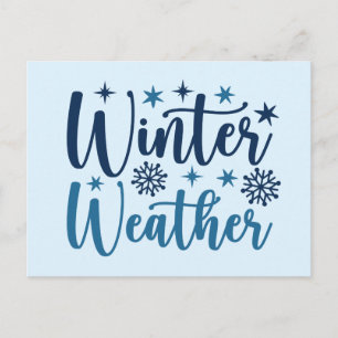 Vinterväder - snötypografi för Helgdag Vykort