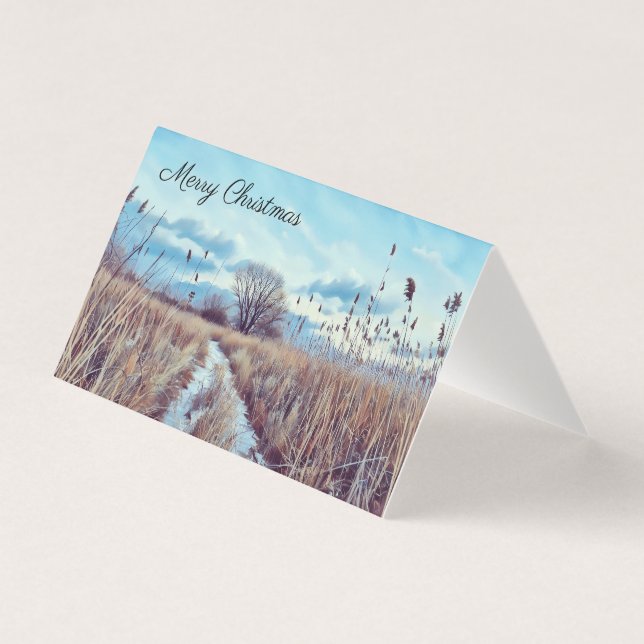 Vinterväg - tomt kort (Framsida)