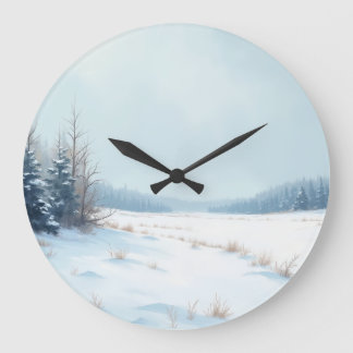 Vinterväggsklockan Snowy Stor Klocka