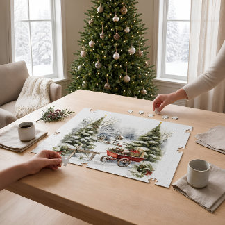 Vintervagn julfirande pussel