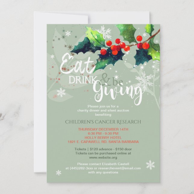 Vintervälgörenhetsmiddag | Tyst auktion Inbjudningar (Framsida)