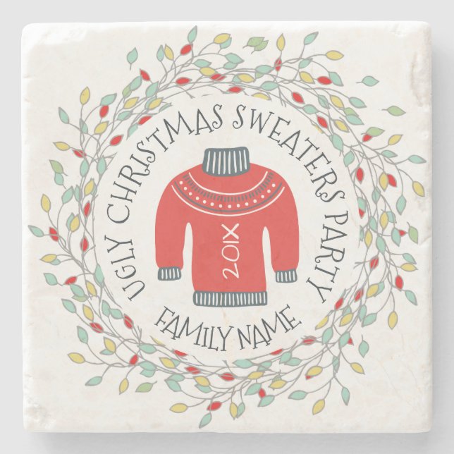 Vintervåningar i Party och uggla Underlägg Sten (Framsidan)