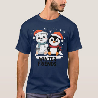 Vintervänner Mysigt jul med päron Pinguin eller T Shirt