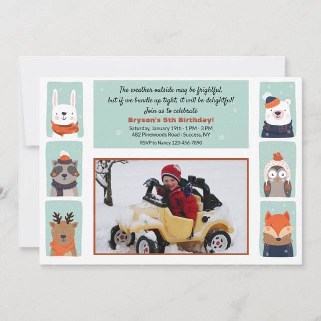 Vintervänners fotoinbjudan inbjudningar (Framsida)