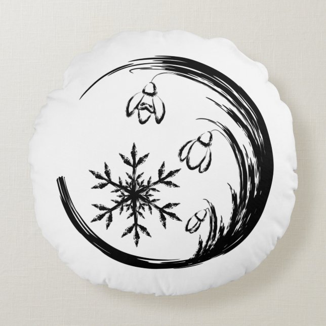 VinterVapensköld Rund Kudde (Framsidan)