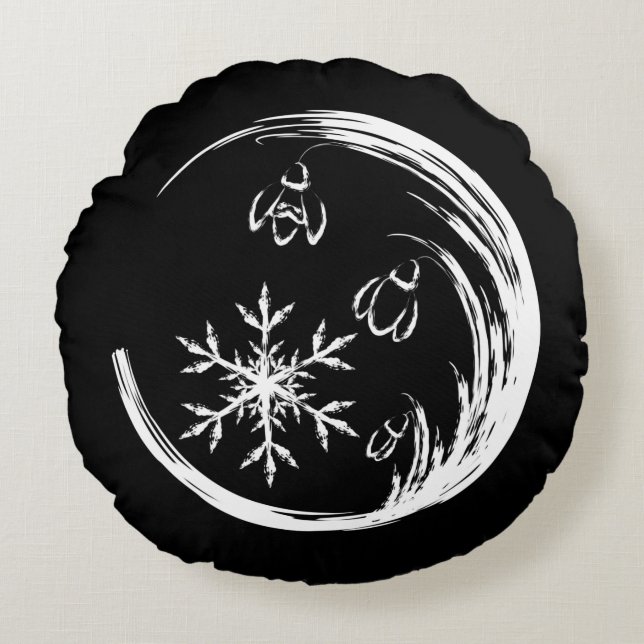 VinterVapensköld Rund Kudde (Framsidan)