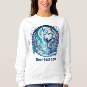 Vintervarg för anpassade för älskare i Cute varg T Shirt