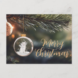 Vintervarg med blommor julkort vykort