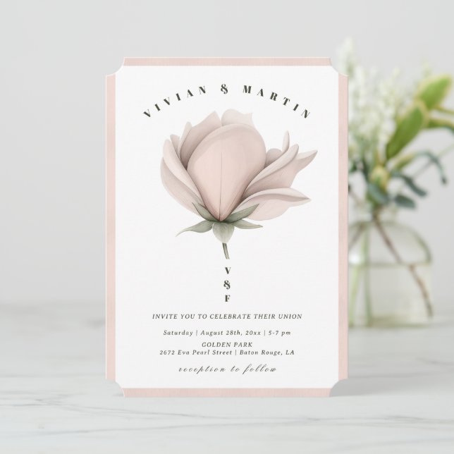 Vintervärme Blommigt Bröllop Inbjudningar (Stående Fram)