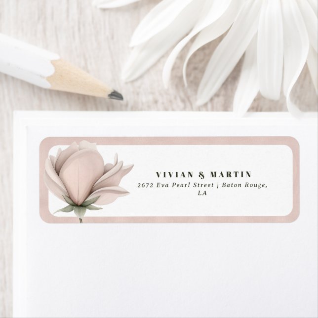 Vintervärme - Returadress med en stor Blommigt Etikett (Insitu)