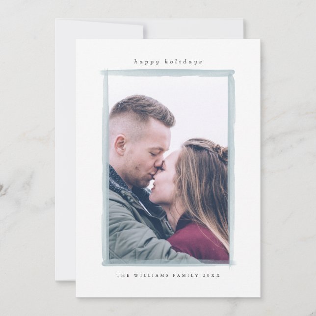 Vintervåterfärgstreck julfotkort julkort (Framsida)