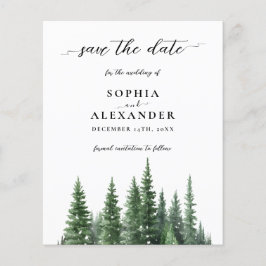 Vintervattenfärgsskog i gräs Spara datumkortet