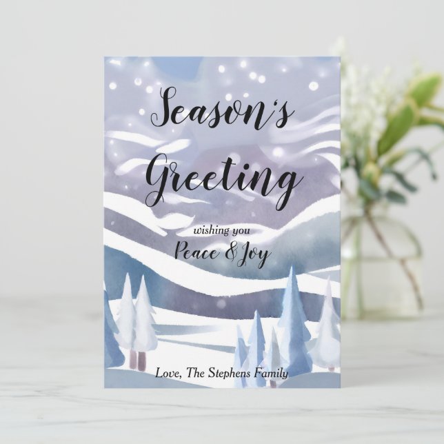Vintervattensmålning gratulationskort för högtider julkort (Stående Fram)