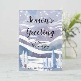 Vintervattensmålning gratulationskort för högtider julkort