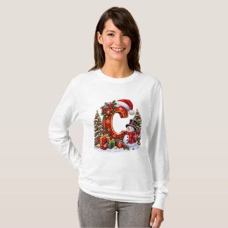 Vintervettlands alfabetbokstav C Högtid T Shirt