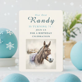 Vintervibes Donkey - födelsedagsinbjudan Inbjudningar