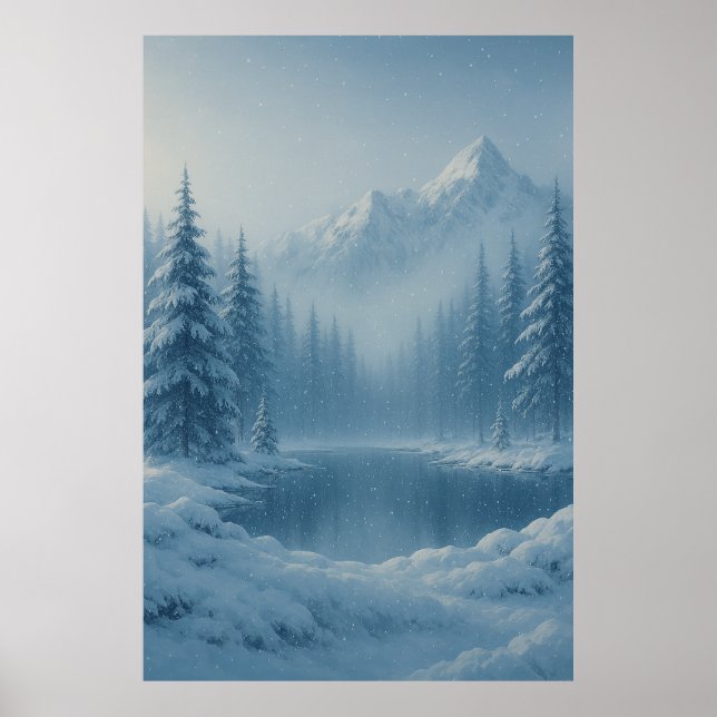 Vintervikter - Snowy Mountain Serenity Poster (Framsidan)