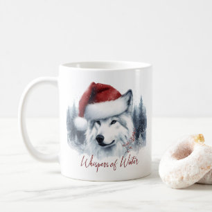 Vintervikter - Varg för vattenfärg i Santa Hat Kaffemugg