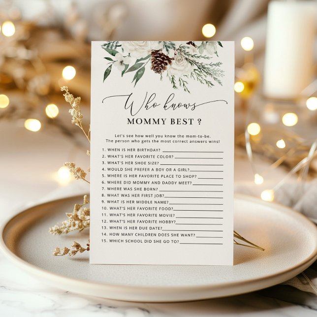 Vintervinter som känner mamma bästa babyduschspel (Skapare uppladdad)