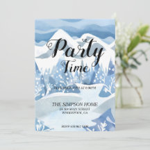 Vintervinterlandskap Watercolor-inbjudan