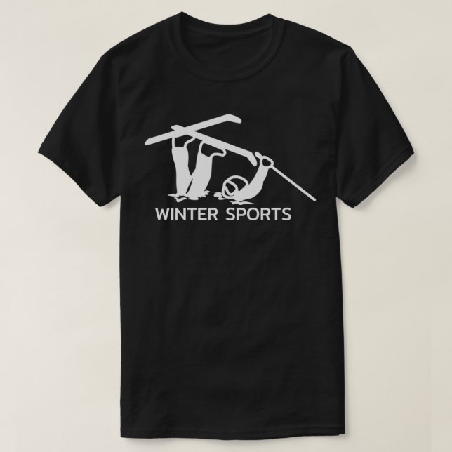 Vintervinterskidbacke snö-presentbergen t shirt (Design framsida)