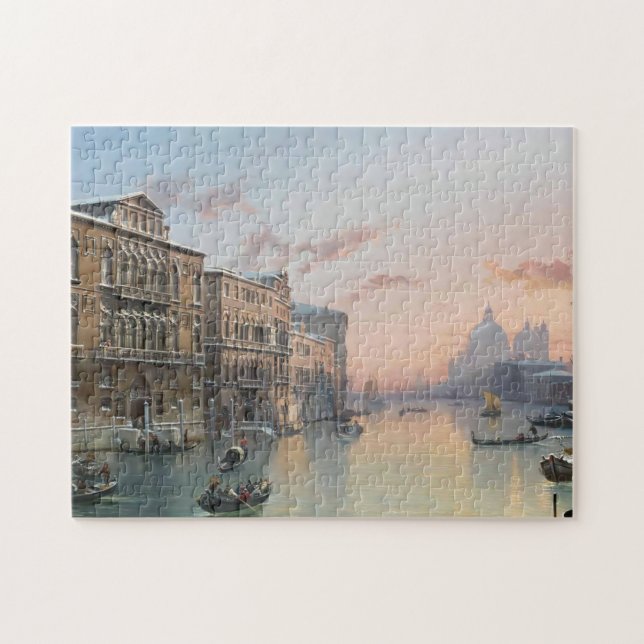 Vintervisning av storkanalen, Venedig. Pussel (Horisontell)