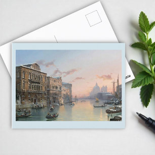 Vintervisning av storkanalen, Venedig. Vykort