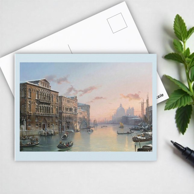 Vintervisning av storkanalen, Venedig. Vykort (Skapare uppladdad)