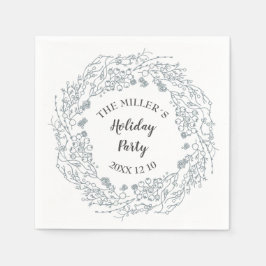 Vintervit bärkrans pappersservett