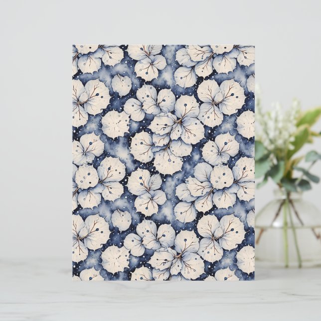 Vintervit Blommigt Löv (Stående Fram)