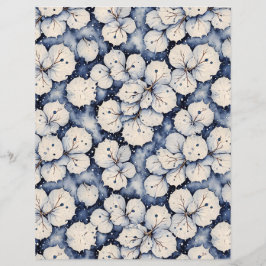 Vintervit Blommigt Löv