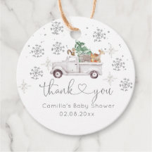 Vintervit Blommigt Woodland Baby Shower