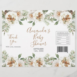 Vintervit blomsterlig jul chip-påseomslag reklamblad
