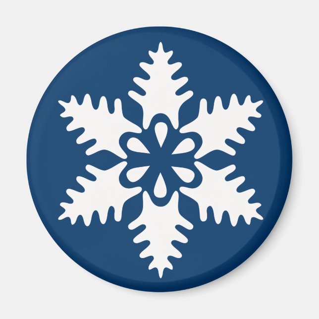 Vintervit jul Snowflake Magnet (Framsidan)
