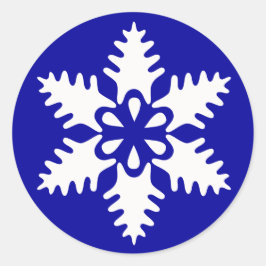 Vintervit jul Snowflake Runt Klistermärke